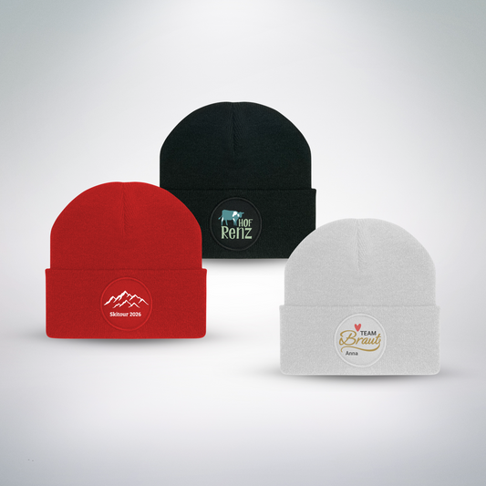 Mütze: Beanie, Patch rund